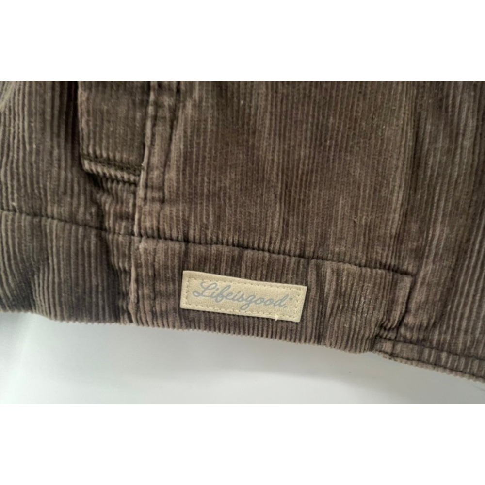 Life‎ Is Good Corduroy Jacket Coat Women Sz L Brown Fleece Lined Retro Grunge - Picture 4 of 16